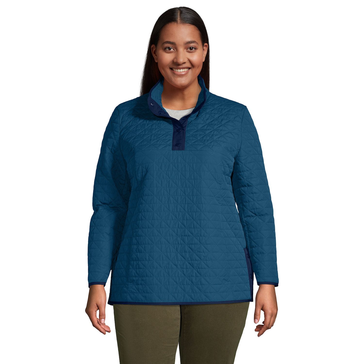 plus size quilted pullover