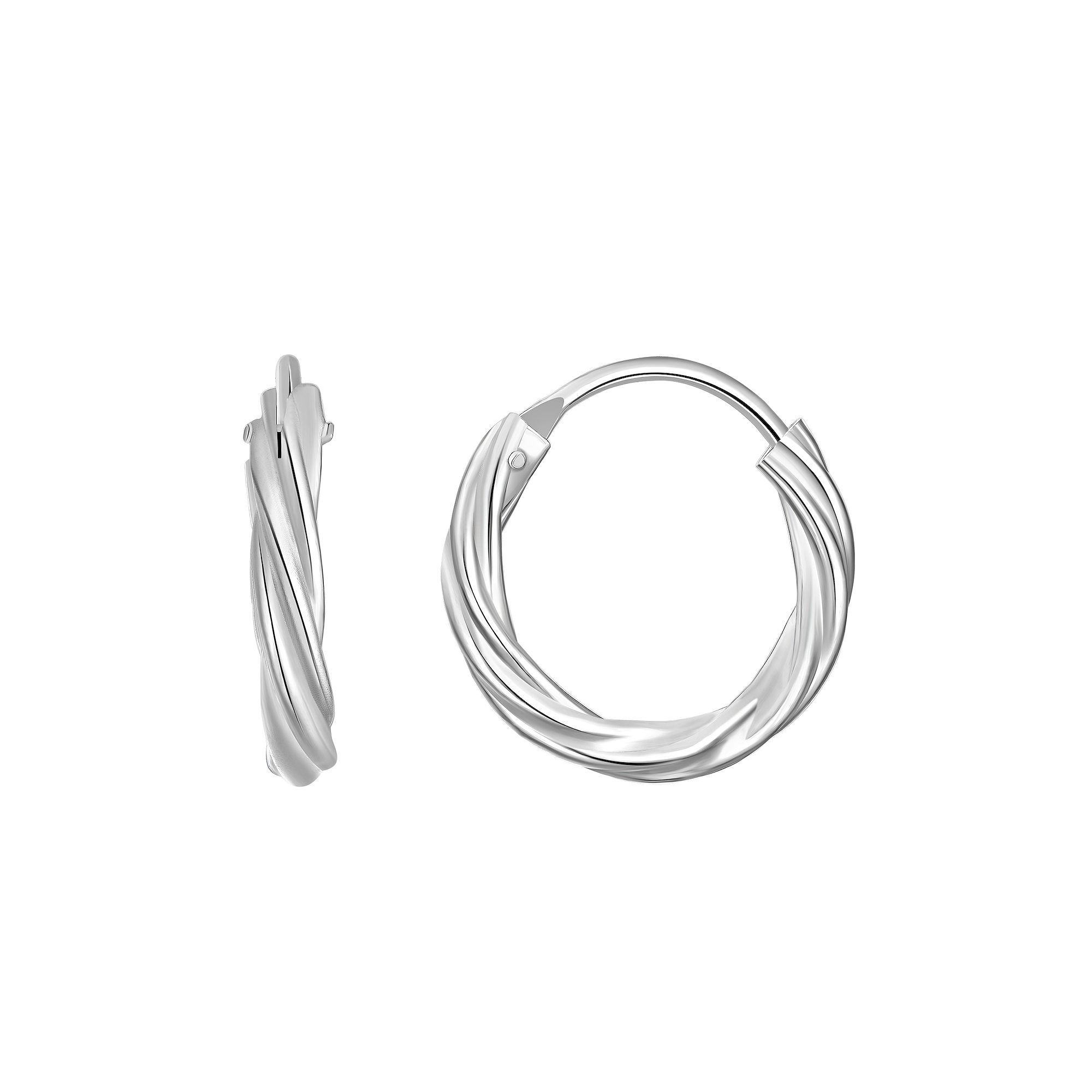 Charming Girl Kids Sterling Silver Twist Hoop Earrings, Girls, Sterling S