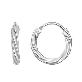 Charming Girl Kids' Sterling Silver Twist Hoop Earrings