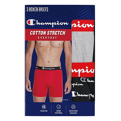 Men's Champion 3-Pack Cotton Stretch Boxer Briefs