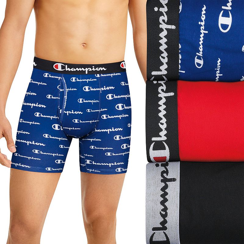 Champion Adult Mens 3-Pack Everyday Comfort Boxer Briefs  Sizes S-2XL