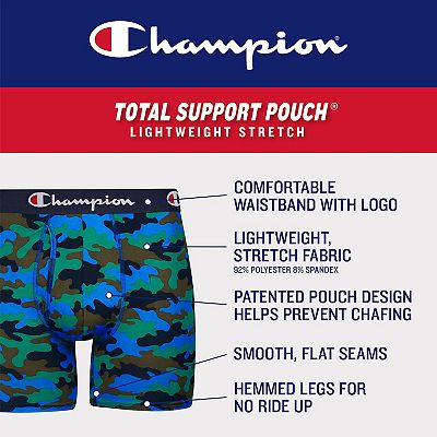 Men s Champion 3 Pack Total Support Pouch Lightweight Stretch Boxer Brief