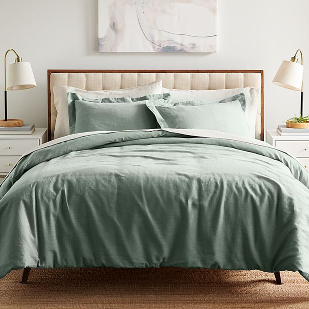  EXQ Home Olivine Green Duvet Cover Set King Size 3