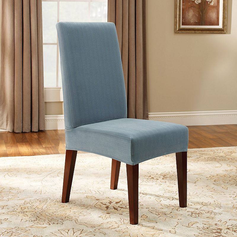 Sure Fit Stretch Pinstripe Short Dining Room Chair Slipcover