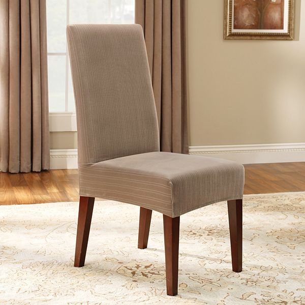 Pin Striped Dining Chair Slipcover, Waverly Dining Chair Slipcovers