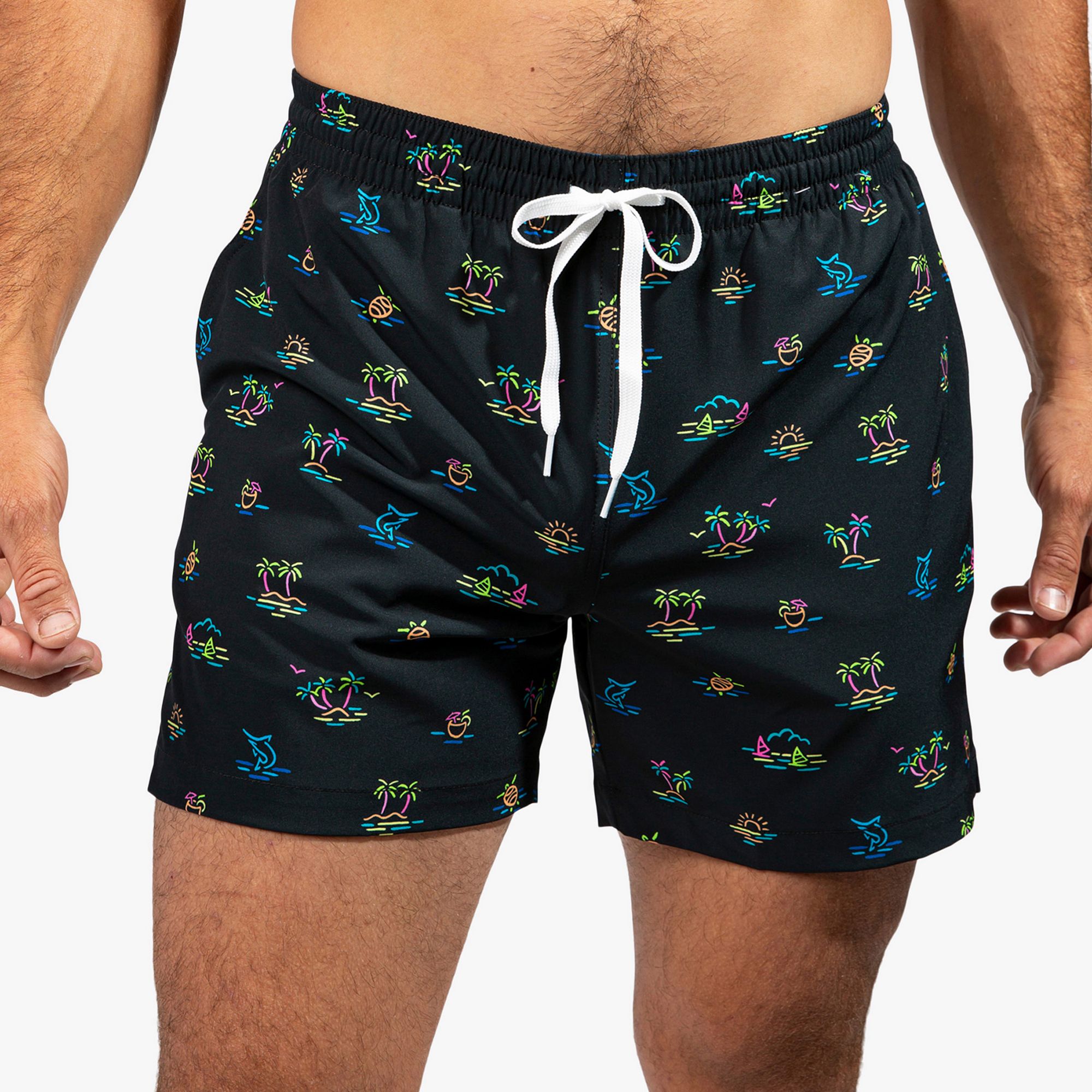 Mens Chubbies 5.5 Swim Trunks, Size: XXL, Black