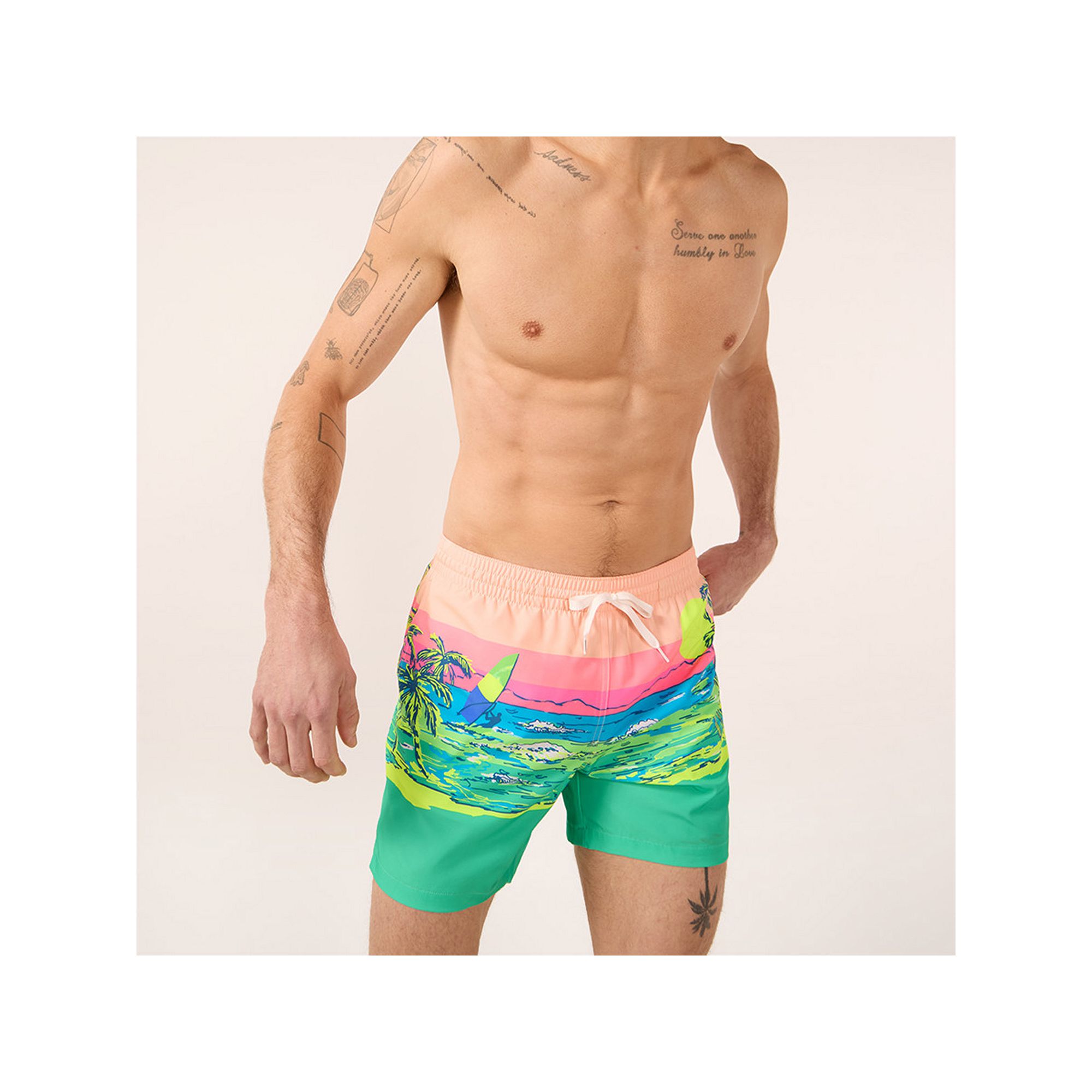 Mens Chubbies 5.5 Swim Trunks, Size: Large, Blue