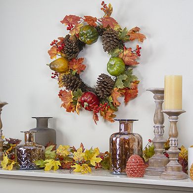 Northlight Artificial Leaves Autumn Wreath