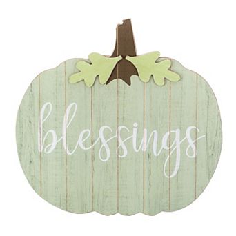 Northlight 20" Blessings Pumpkin Thanksgiving Wall Sign