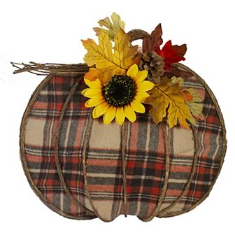 Northlight Plaid Harvest Pumpkin Wall Decor