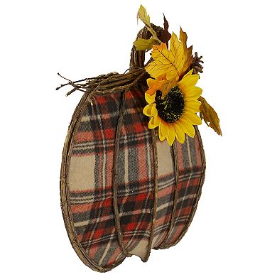 Northlight Plaid Harvest Pumpkin Wall Decor