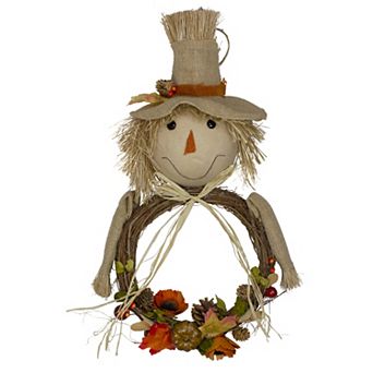Northlight Harvest Scarecrow Wreath Wall Decor