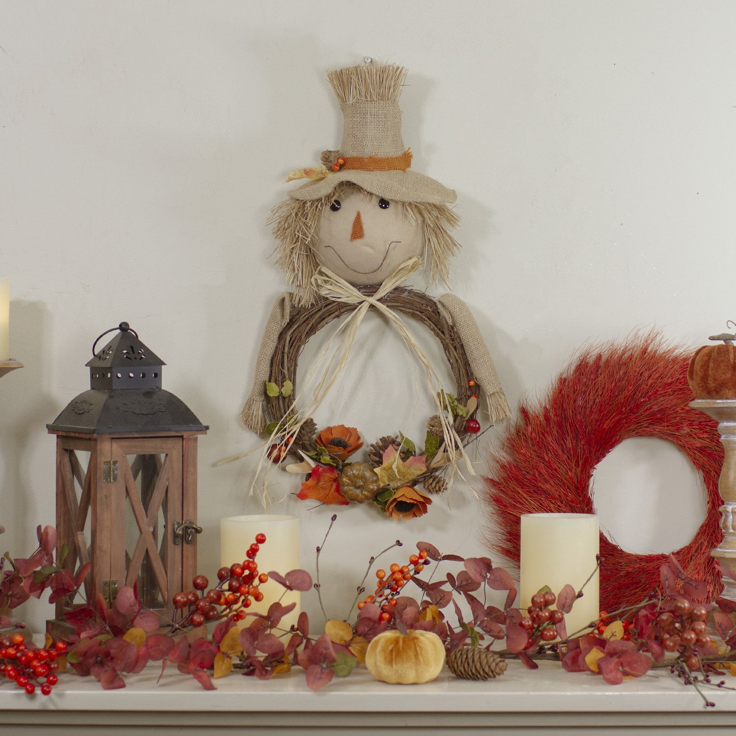 Northlight Scarecrow Wreath Wall Decor - Thumbnail 3