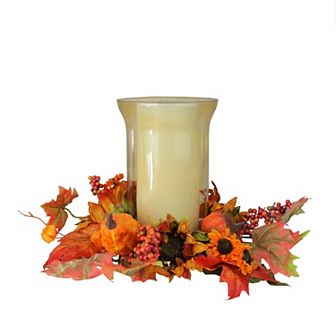 Northlight Artificial Sunflower Pillar Candle Holder Table Decor