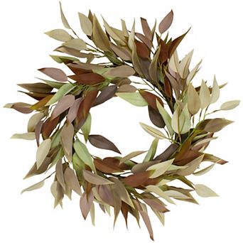 Northlight Neutral Fall Artificial Leaves Wreath