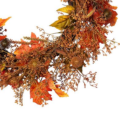 Northlight Autumn Artificial Maple Leaf Wreath