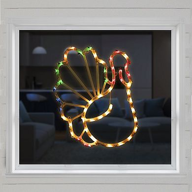 Northlight Light-Up Turkey Thanksgiving Window Decor