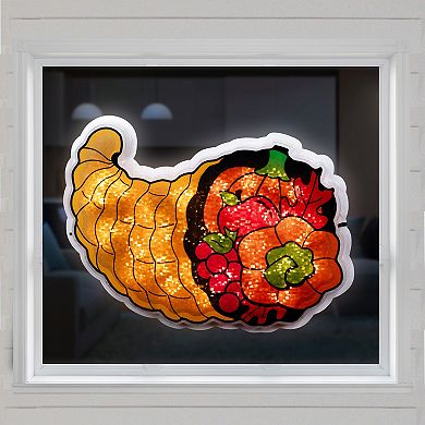 Northlight Light-Up Cornucopia Thanksgiving Window Decor