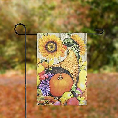 Northlight Cornucopia and Flowers Autumn Harvest Flag
