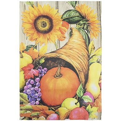 Northlight Cornucopia and Flowers Autumn Harvest Flag