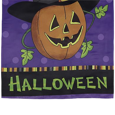 Northlight Happy Halloween Pumpkin in a Witch Hat Outdoor Garden Flag