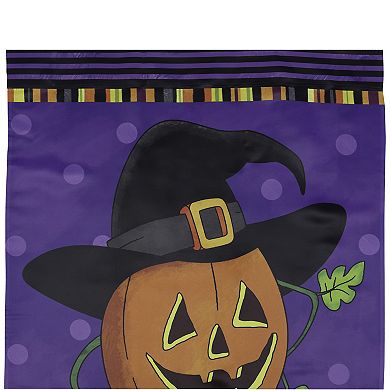 Northlight Happy Halloween Pumpkin in a Witch Hat Outdoor Garden Flag