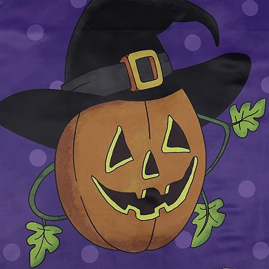 Northlight Happy Halloween Pumpkin in a Witch Hat Outdoor Garden Flag