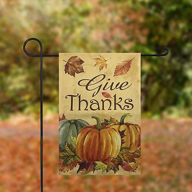 Northlight Orange Pumpkins Give Thanks Autumn Harvest Garden Flag