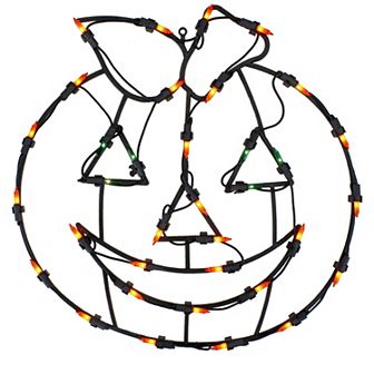 Northlight Light-Up Pumpkin Jack O'Lantern Halloween Window Decor