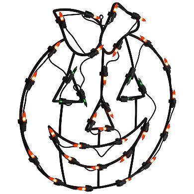 Northlight Light-Up Pumpkin Jack O'Lantern Halloween Window Decor
