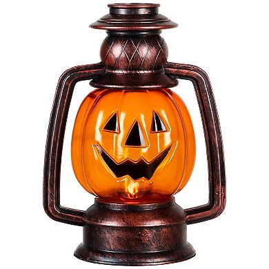 Northlight Set of 3 Orange Flickering Halloween Jack-O'-Lantern Pathway Markers