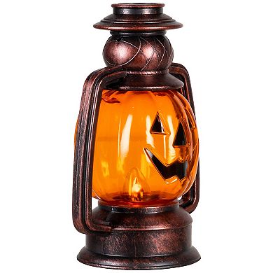 Northlight Set of 3 Orange Flickering Halloween Jack-O'-Lantern Pathway Markers