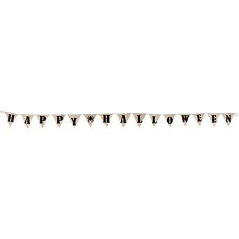 Northlight 18.75" White LED Triangle "Happy Halloween" Banner
