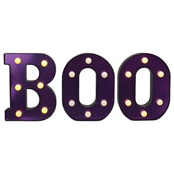 Northlight Light-Up Purple Boo Halloween Marquee Table Decor