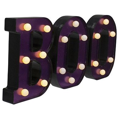 Northlight Light-Up Purple Boo Halloween Marquee Table Decor