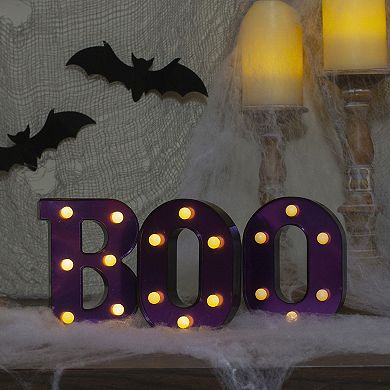 Northlight Light-Up Purple Boo Halloween Marquee Table Decor