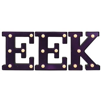 Northlight Light-Up Purple Eek Halloween Marquee Table Decor