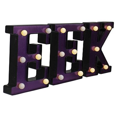 Northlight Light-Up Purple Eek Halloween Marquee Table Decor