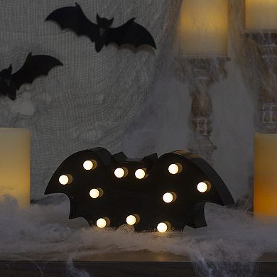 Northlight Light-Up Black Bat Halloween Marquee Table Decor
