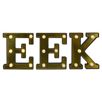 Northlight Light-Up Gold Finish Eek Halloween Marquee Table Decor