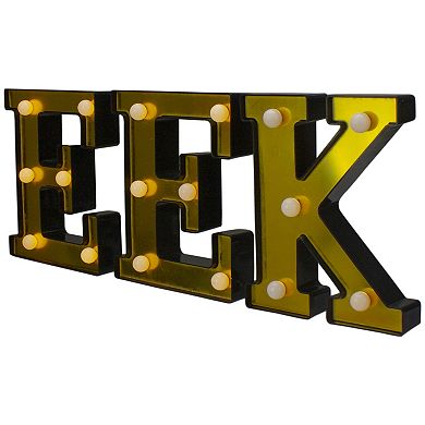 Northlight Light-Up Gold Finish Eek Halloween Marquee Table Decor