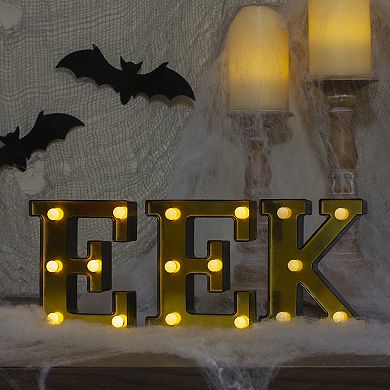 Northlight Light-Up Gold Finish Eek Halloween Marquee Table Decor