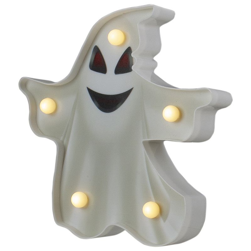 Northlight Light-Up Ghost Halloween Marquee Table Decor, White