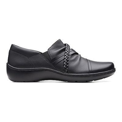 Clarks Cora Braid Women s Leather Slip On Shoes
