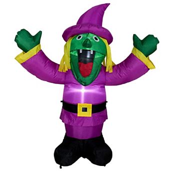 Northlight 3.5 Ft. Purple Inflatable Light-Up Witch Halloween Outdoor Decor