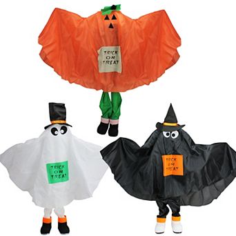 Northlight Ghost Pumpkin Bat Halloween Kid Figurine Floor Decor 36" 3 pc Set
