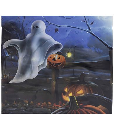 Northlight Pumpkins and Ghost Spooky Halloween Outdoor Garden Flag