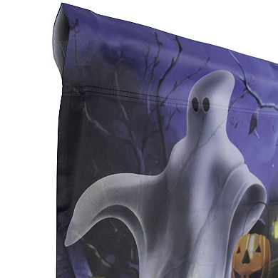 Northlight Pumpkins and Ghost Spooky Halloween Outdoor Garden Flag