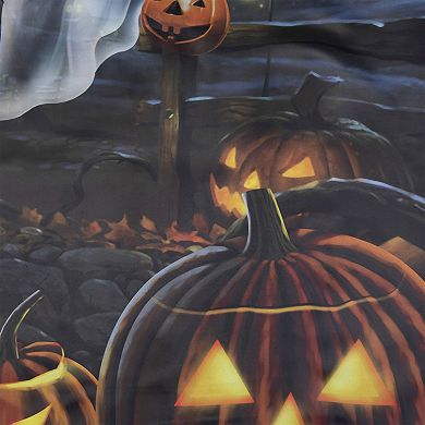 Northlight Pumpkins and Ghost Spooky Halloween Outdoor Garden Flag