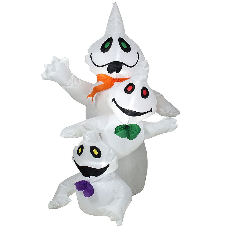 Northlight Pre-Lit Inflatable Ghost Trio Outdoor Halloween Yard Decor, Whit